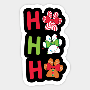 Ho Ho Ho Dog Paw Print Christmas Gift Sticker